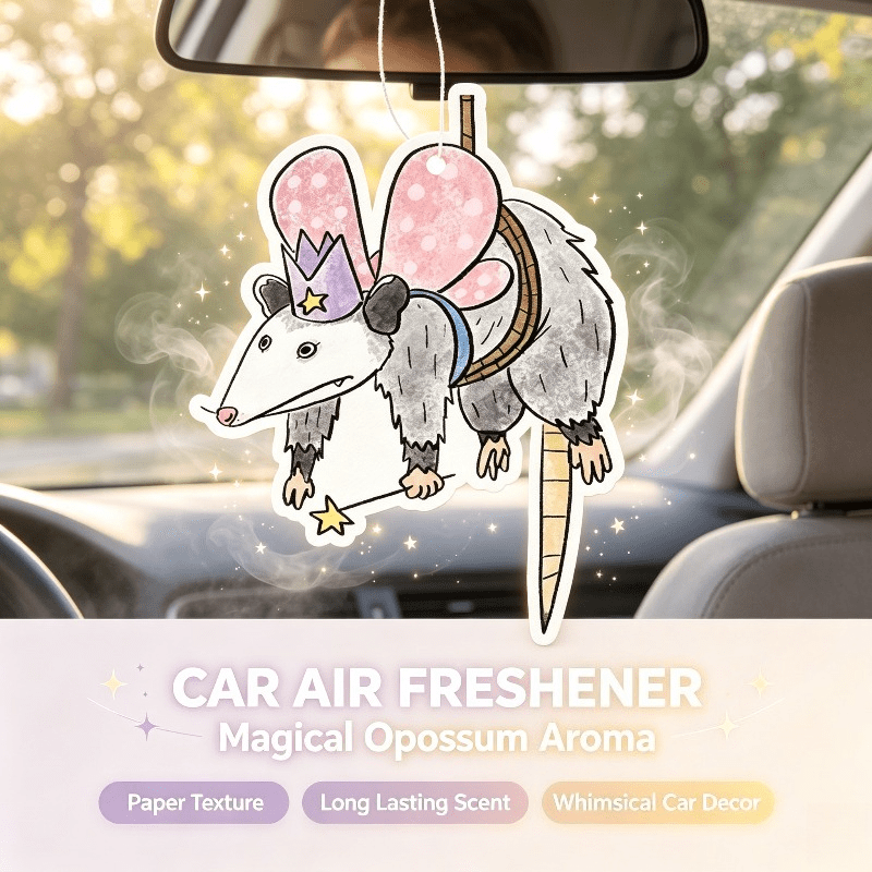 Car Air Freshener - น้ำหอมปรับอากาศในรถยนต์ รูปการ์ตูนนางฟ้าโอปอสซัม แขวนตกแต่งกระจกมองหลังในรถยนต์ ของขวัญ