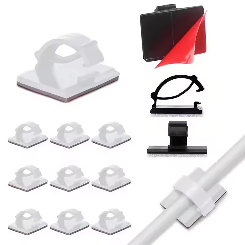 Car Cable Organizer - ที่หนีบสายชาร์จในรถยนต์แบบมีกาว ที่หนีบสายไฟ ที่หนีบสายติดผนัง อุปกรณ์จัดการสายชาร์จ ที่มัดสาย ที่ยึดสาย