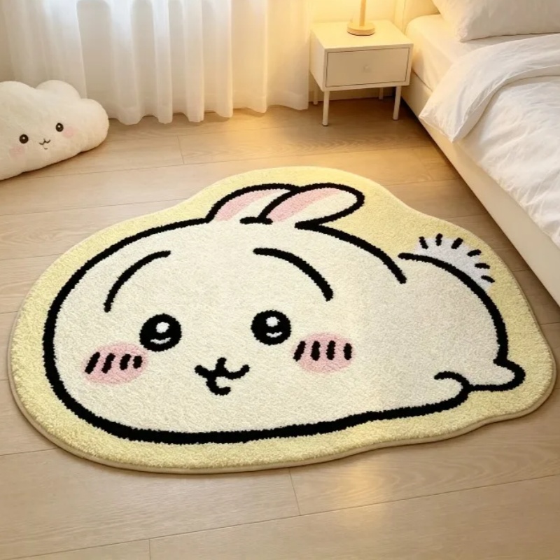 Car Floor Mat - พรมการ์ตูน Chiikawa ลายอนิเมะ Hachiware Usagi พรมปูพื้นนุ่มสบายสำหรับห้องน้ำ