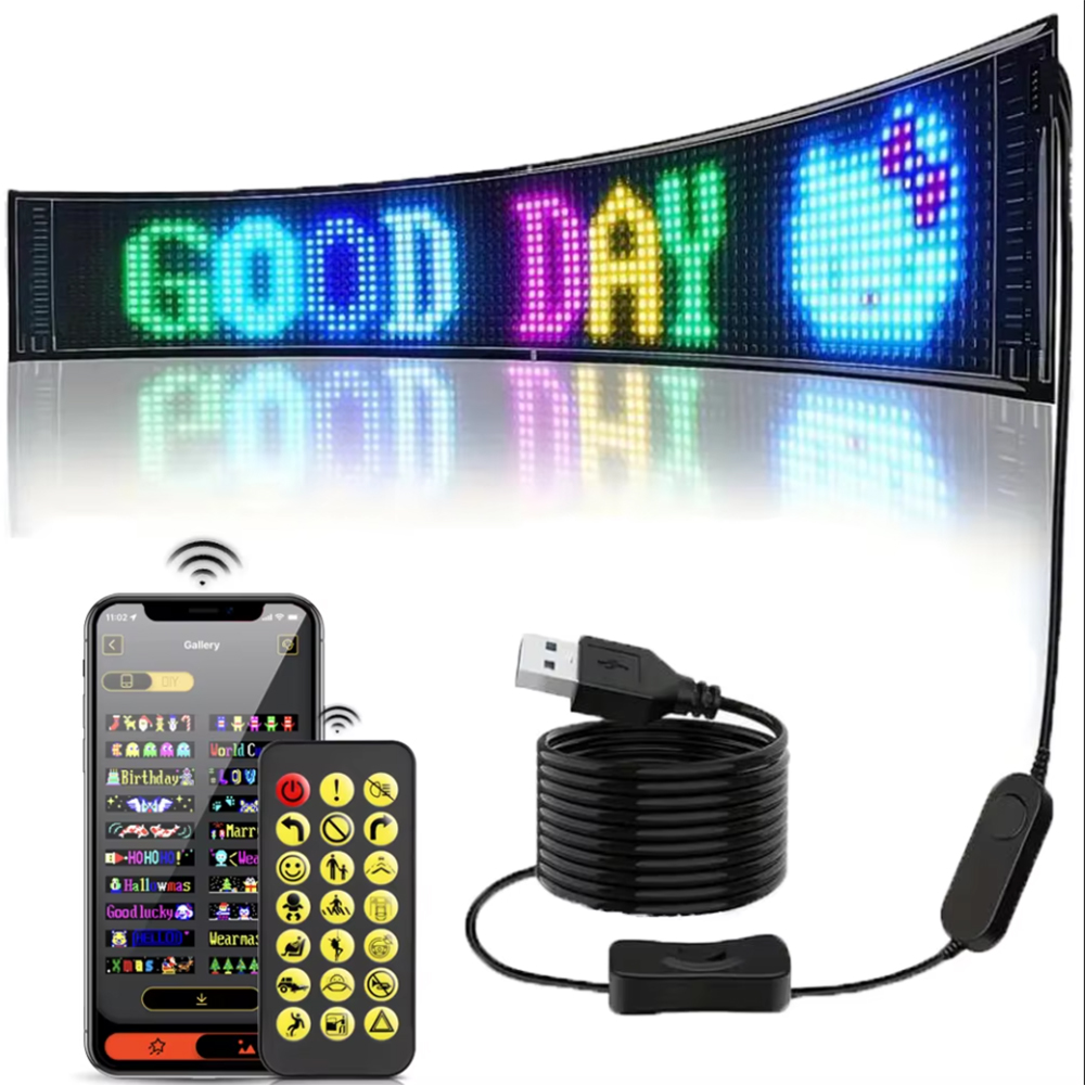 Car Led Light - แผงไฟ LED เมทริกซ์พิกเซล 16x96 ดวง, ป้ายไฟ