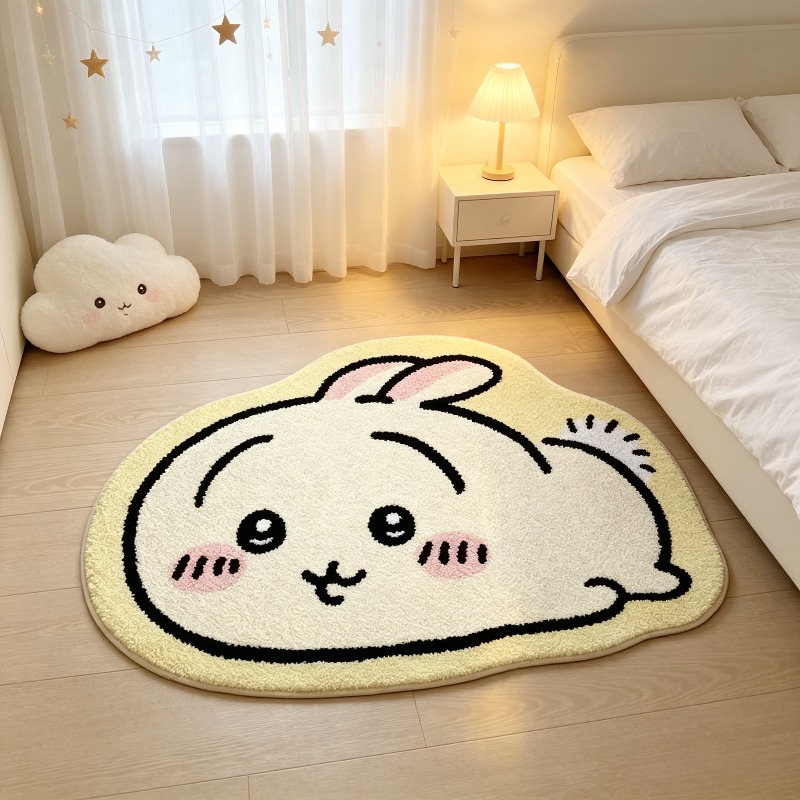 Car Floor Mat - -ชิอิคาวะ！！！ พรมการ์ตูนอนิเมะ ฮาจิวาเระ อุซากิ พรมปูพื้นขนนุ่ม พรมกันลื่นสำหรับห้องน้ำ