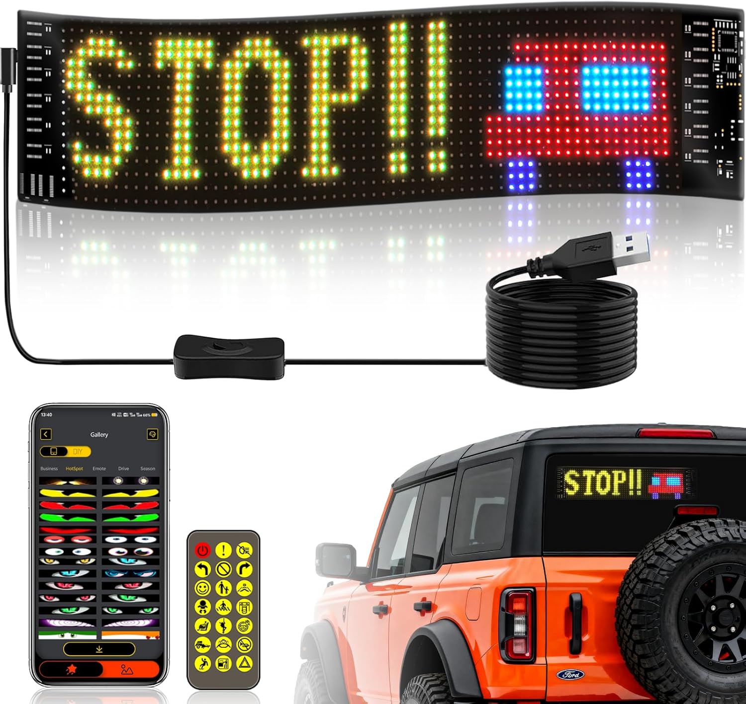 Car Led Light - ป้ายไฟ LED สำหรับรถยนต์ แผง LED Matrix
