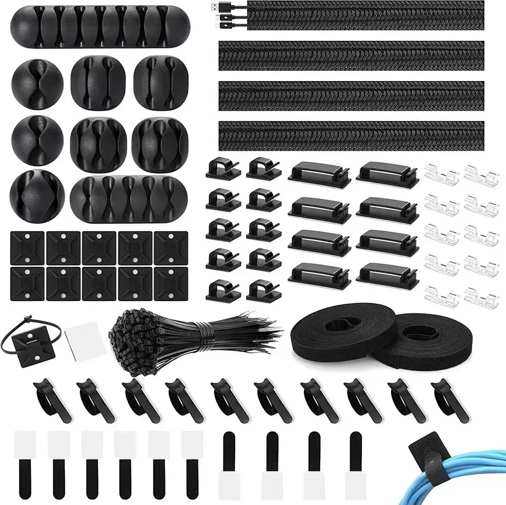 Car Cable Organizer - ชุดจัดระเบียบสายเคเบิลสำนักงาน 173 ชิ้น คลิปจัดสายเคเบิล ที่รัดสายเคเบิล สำหรับรถยนต์