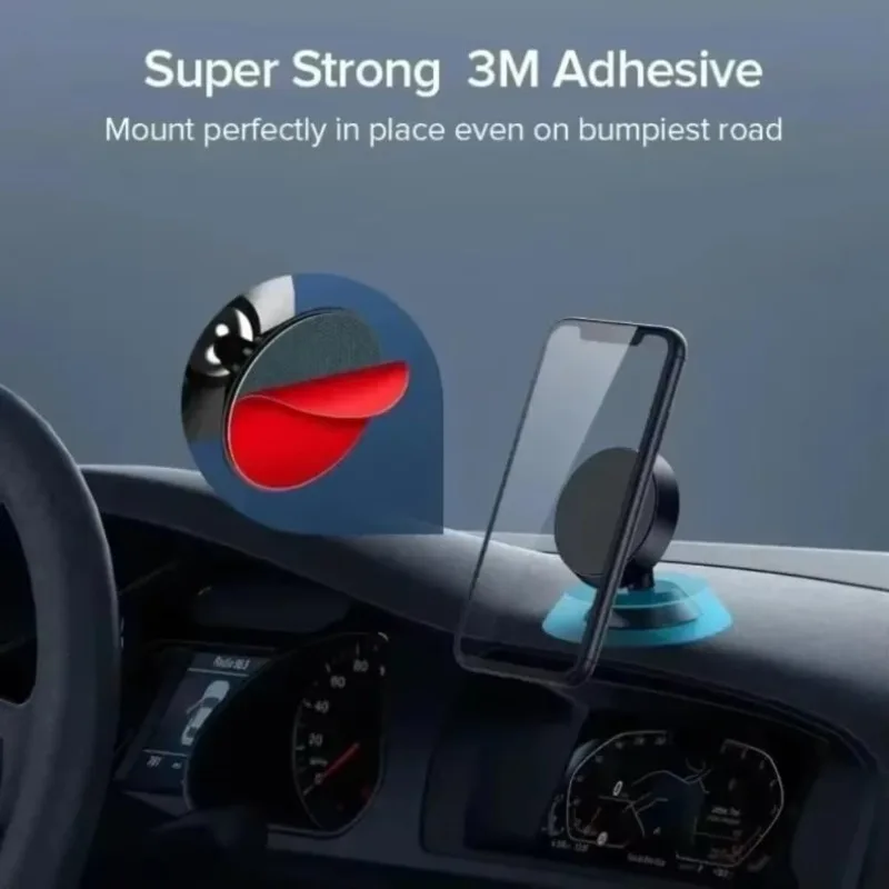 Car Phone Holder - ที่วางโทรศัพท์แม่เหล็กโลหะ ขนาดเล็ก ทรงกลม สำหรับติดรถยนต์ ใช้ได้กับทุกรุ่น ติดบนคอนโซลรถ