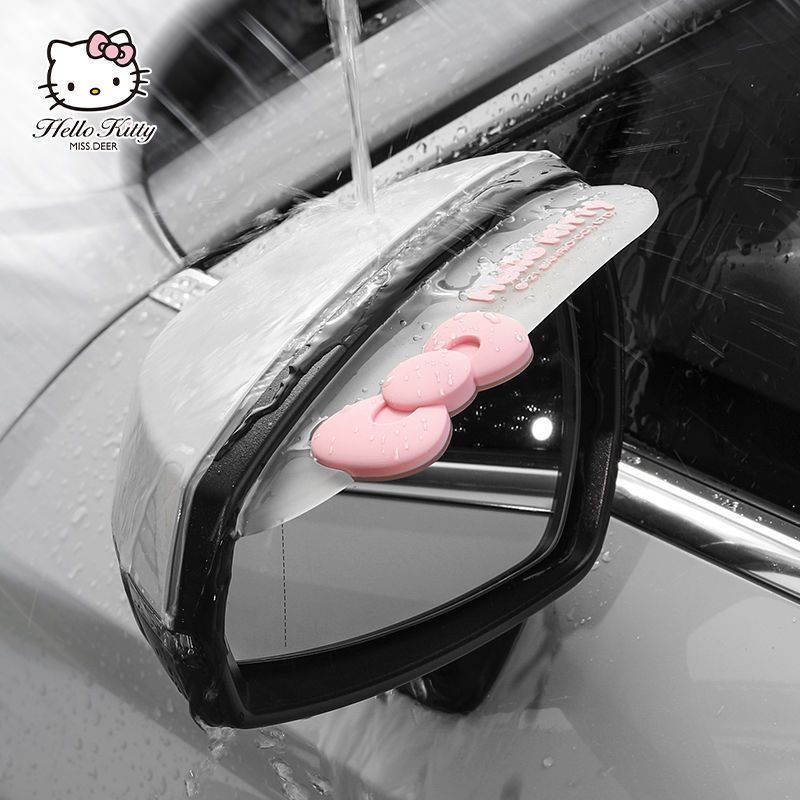 Car Accessories Japanese - คาวาอี้ ซานริโอ เฮลโลคิตตี้ แผ่นกันฝนสำหรับกระจกข้างรถ แผ่นบังแดดกระจกมองหลัง แผ่นกันน้ำ