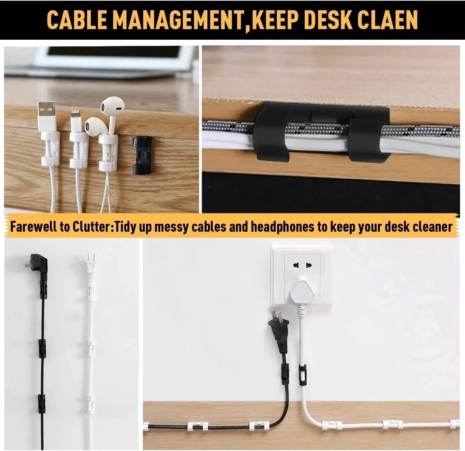 คลิปจัดสายเคเบิล ที่ยึดสายไฟแบ - Car Cable Organizer บทวิจารณ์และราคา
