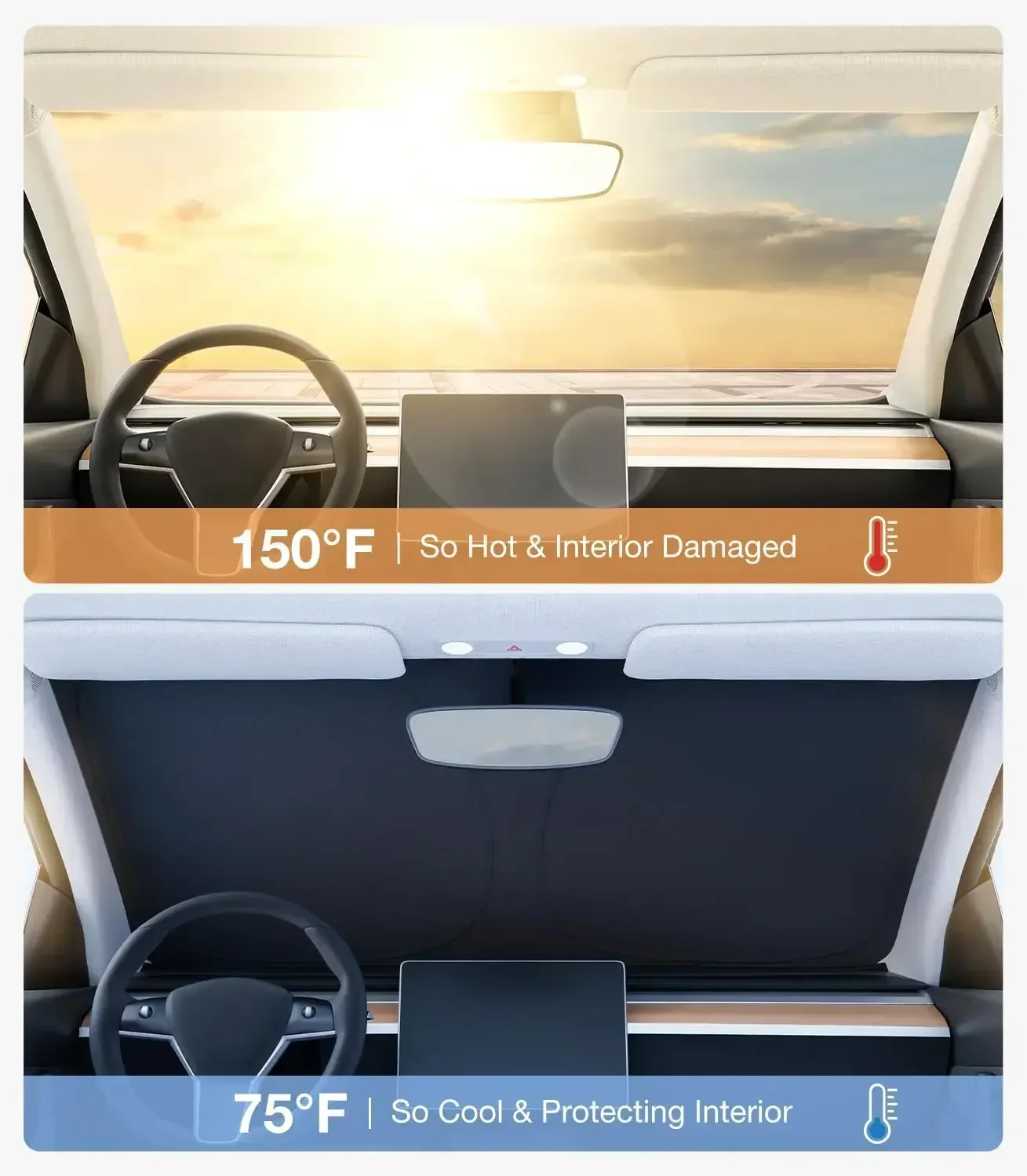 ม่านบังแดดรถยนต์สำหรับกระจกหน้ - Windshield Sun Shade บทวิจารณ์และราคา