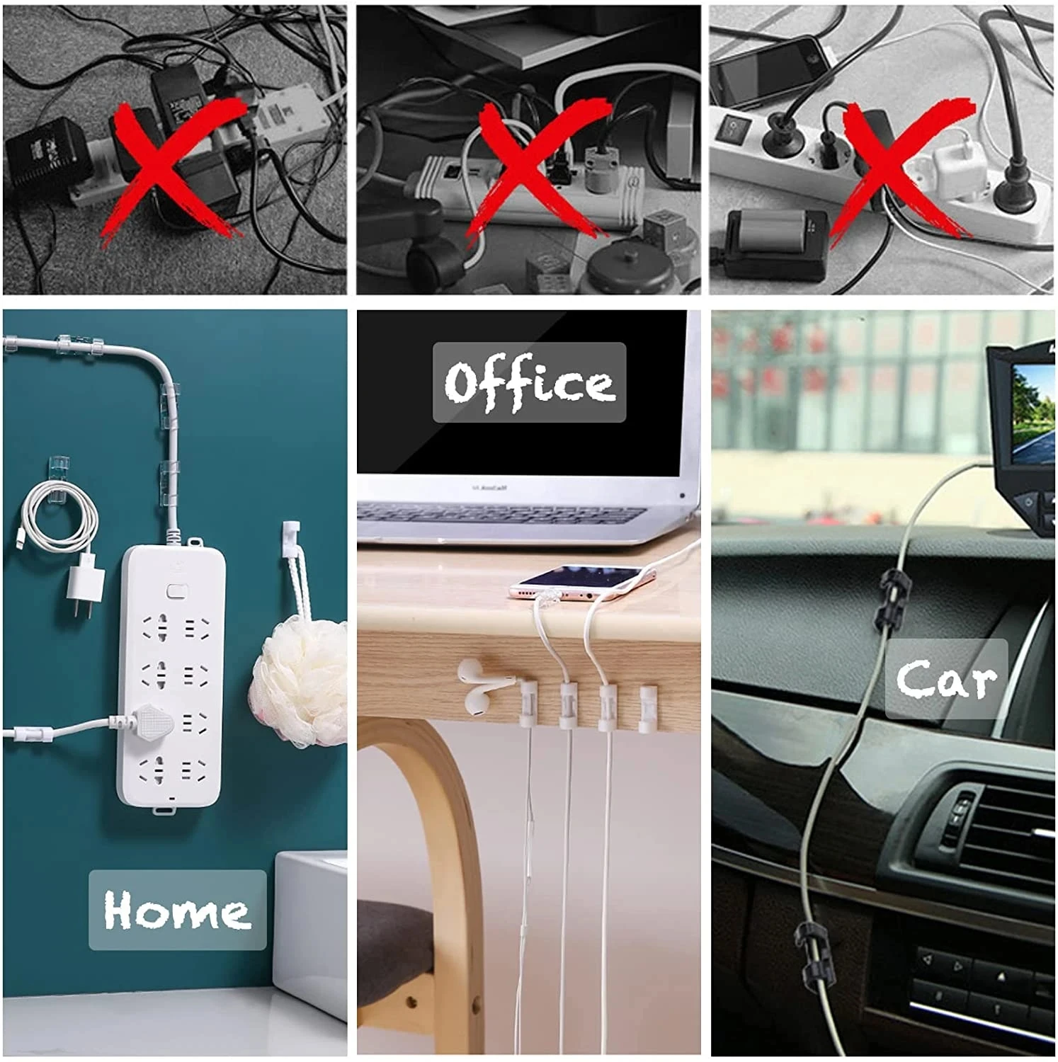 ที่หนีบสายเคเบิลแบบมีกาวในตัว  - Car Cable Organizer บทวิจารณ์และราคา